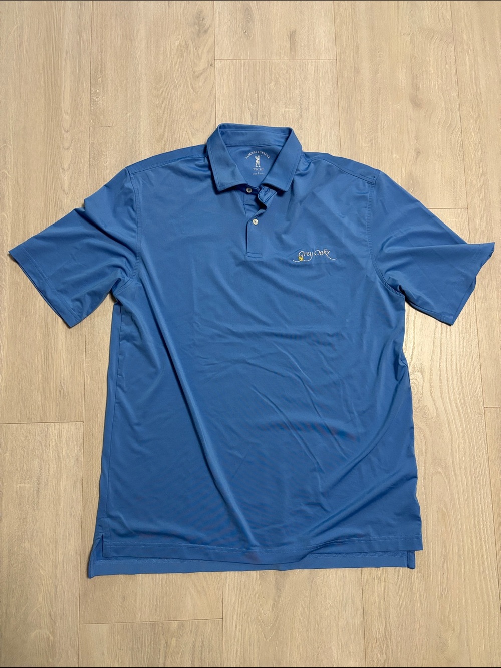 🔥BUNDLESALE Mens L Fairway & Greene Grey Oaks Golf Club Performance Polo Shirt